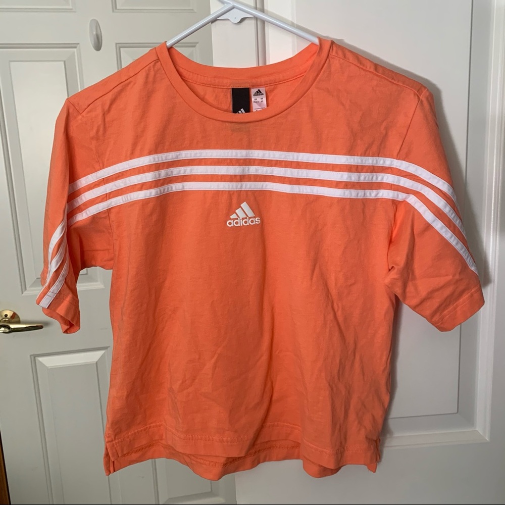 Adidas Orange Coral Crop Top